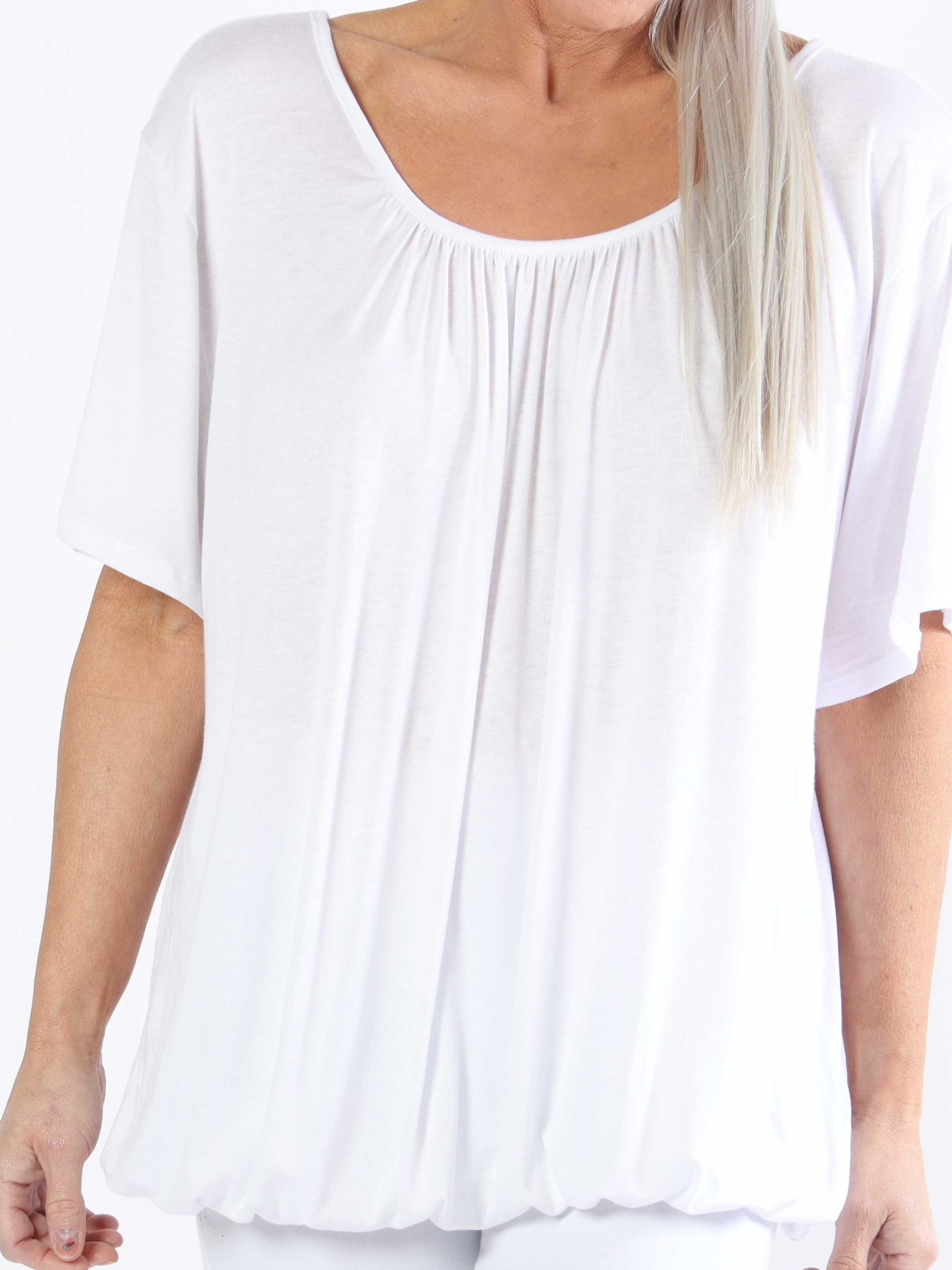 Miracle t-shirt - Basic t-shirt i plus size med resår i nederkanten (bestseller)